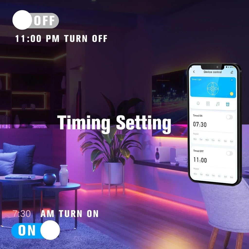 50-130ft LED Strip Lights RGB with Remote 24V