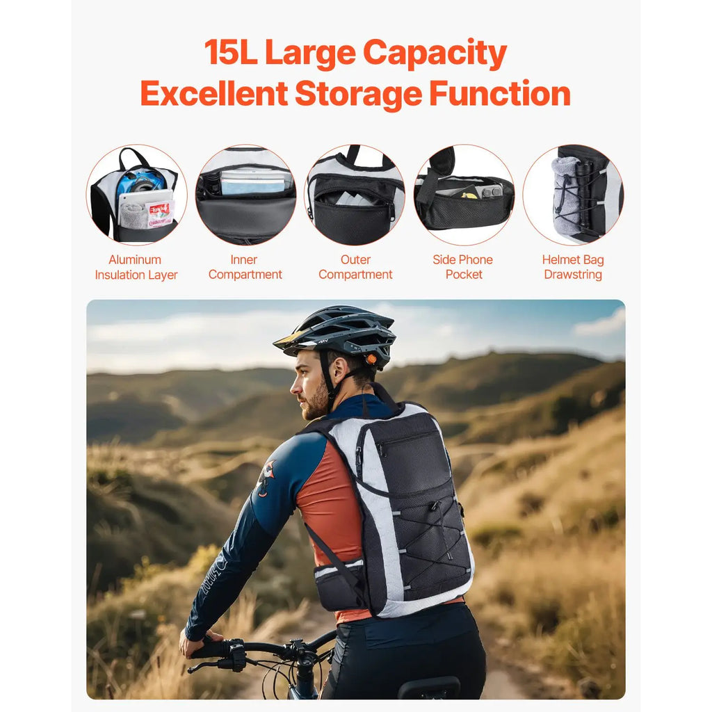 15L Insulated Hydration Pack Backpack for Hiking Men's Sports Duffle Bag with 3L TPU Water Bladder Hydration Backpack Storage
